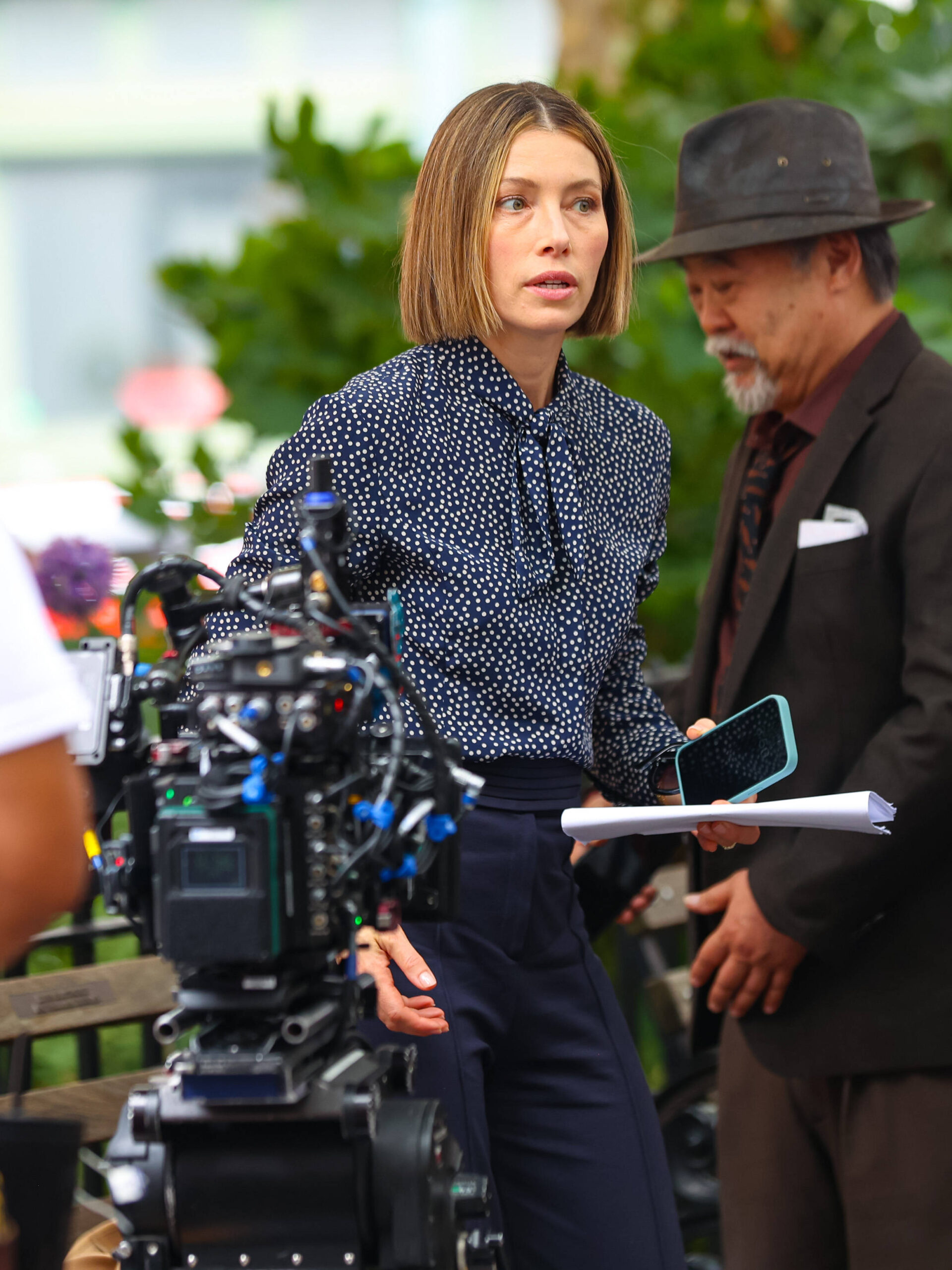 Jessica Biel is seen at the film set of The Better Sister TV Series Featuring: Jessica Biel Where: New York, New York, U Pamela Anderson