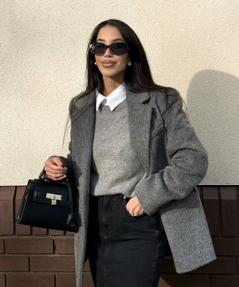 M&S textured wool blazer coat