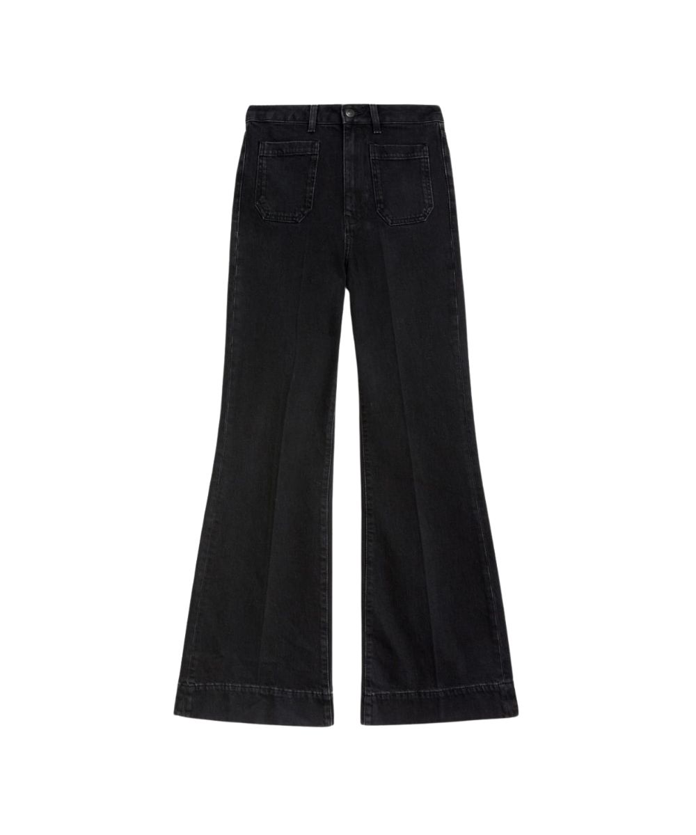 m&s patch pocket flare jeans black