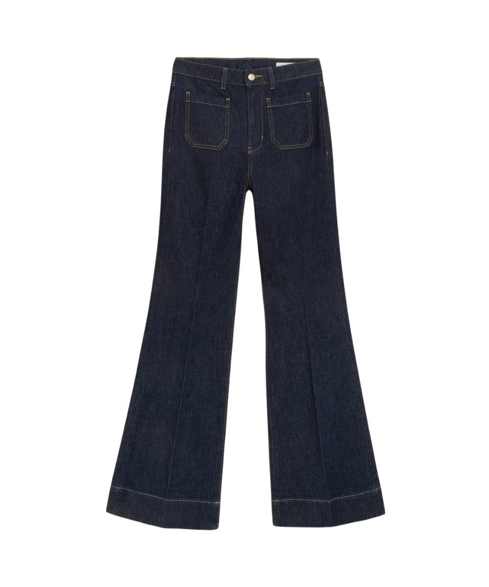 m&s patch pocket flare jeans indigo