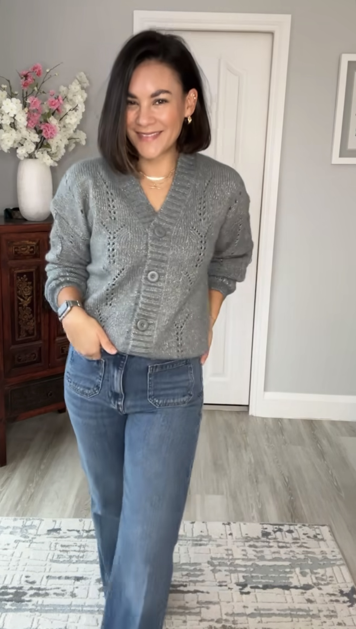 m&s patch pocket flare jeans