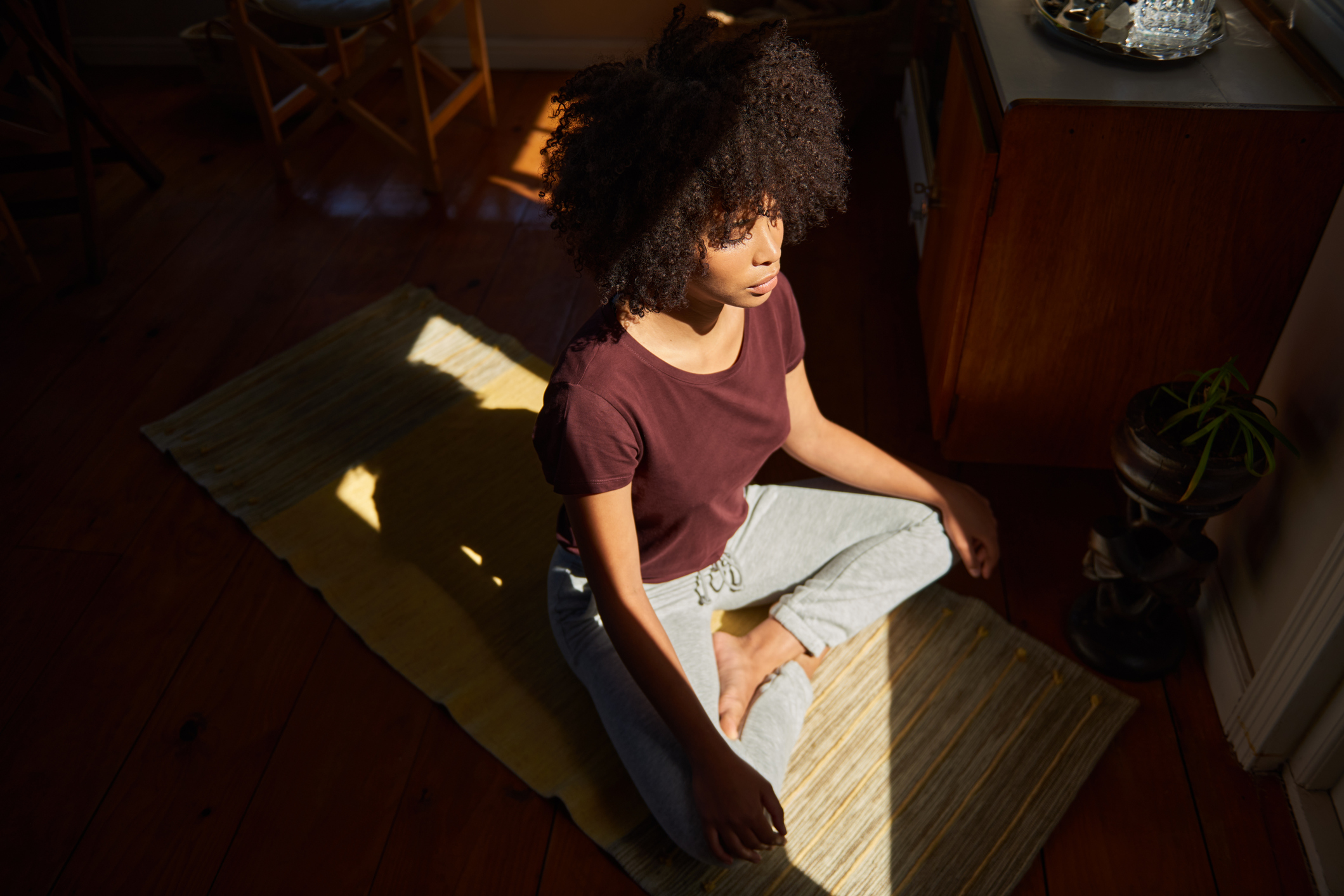 Woman meditating