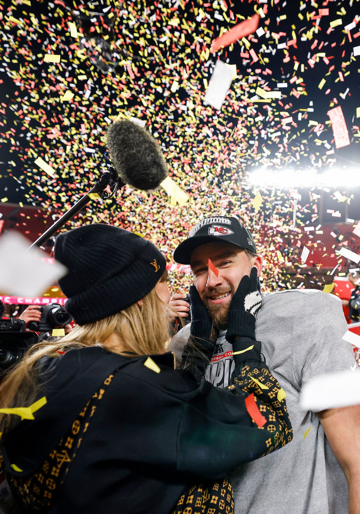 AFC Championship Game: Buffalo Bills v Kansas City Chiefs Taylor Swift and Travis Kelce
