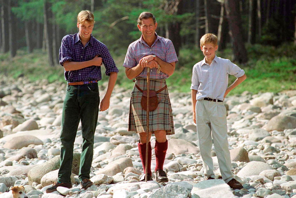 Prince Harry and William and King Charles