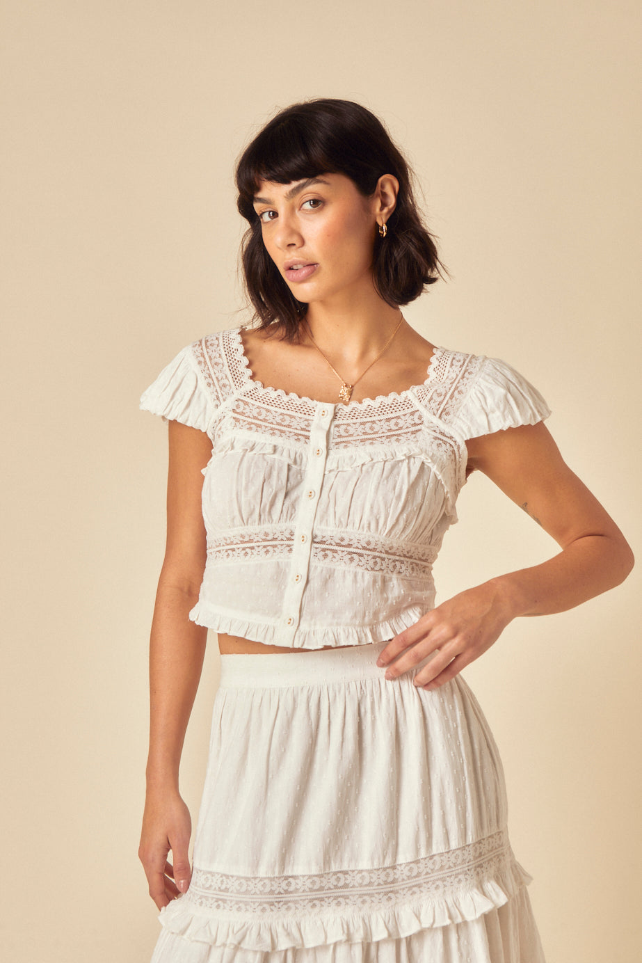 nobodys-child-white-lace-detail-top Nobody's Child, White Lace Detail Top