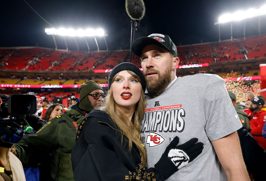 AFC Championship Game: Buffalo Bills v Kansas City Chiefs Taylor Swift and Travis Kelce