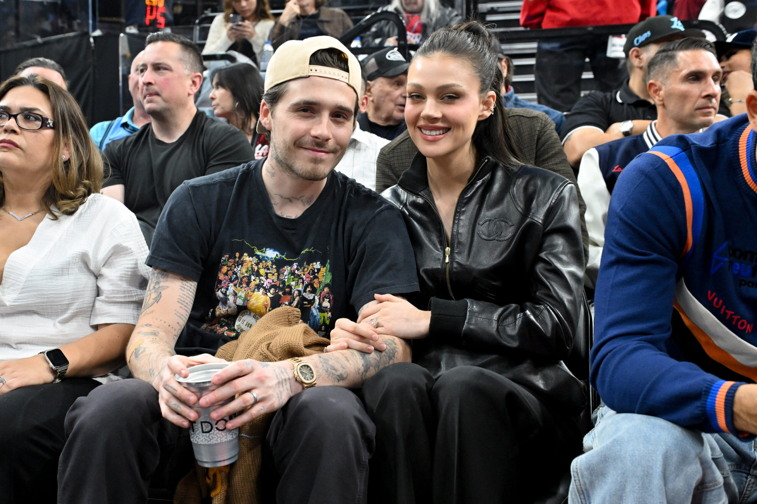 Celebrities At The Los Angeles Clippers Game Brooklyn Beckham